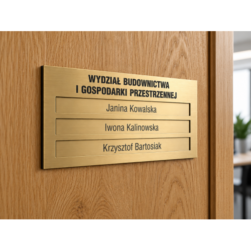 Tabliczka grawerowana z wymiennymi wsuwkami